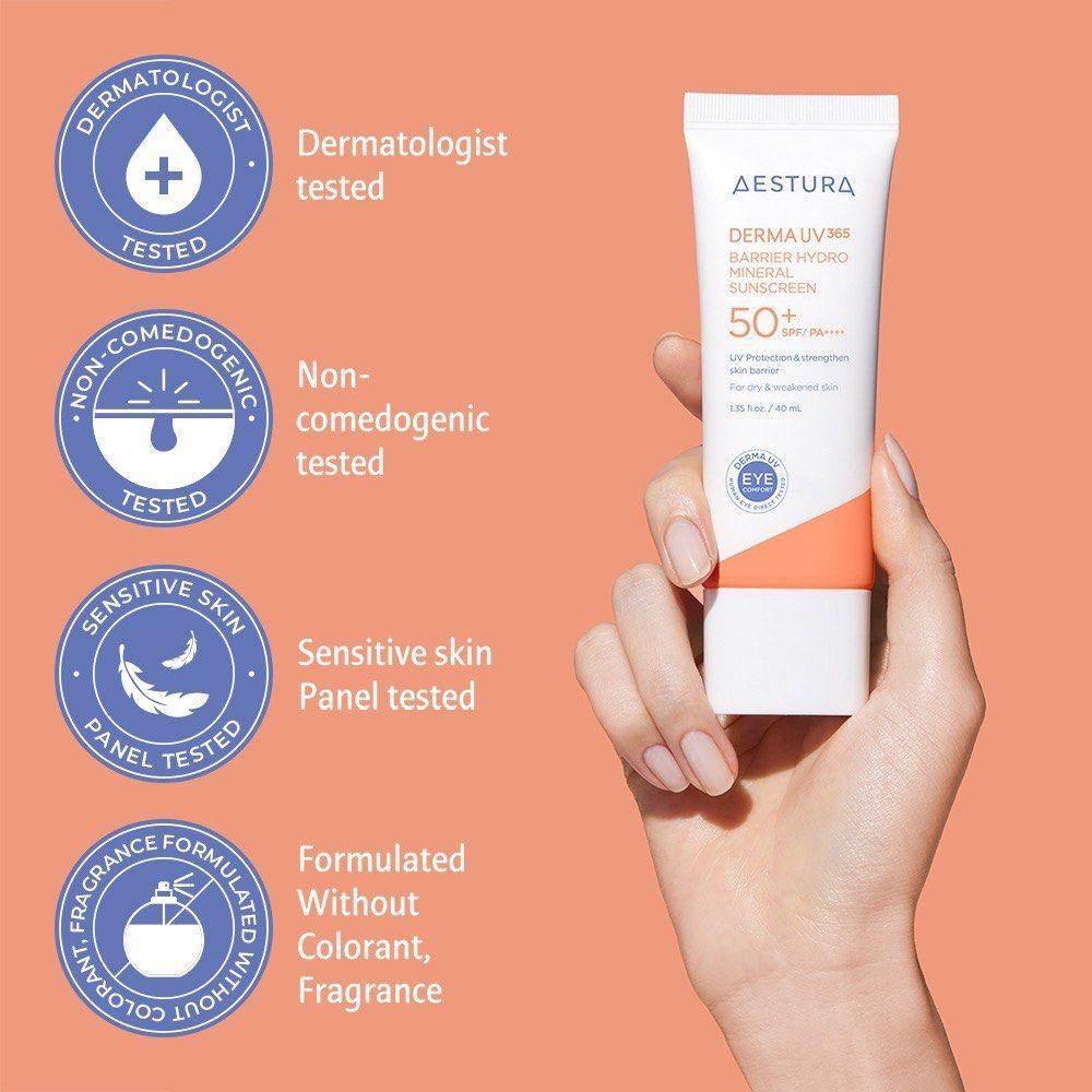 AESTURA - Derma UV 365 Barrier Hydro Mineral Sunscreen 40ml - Image 3