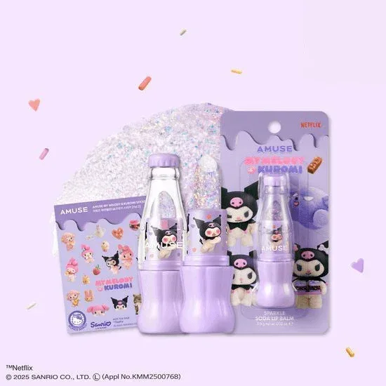 Amuse - Sparkly Soda Lip Balm (My Melody X Kuromi) - 2 types - Image 5