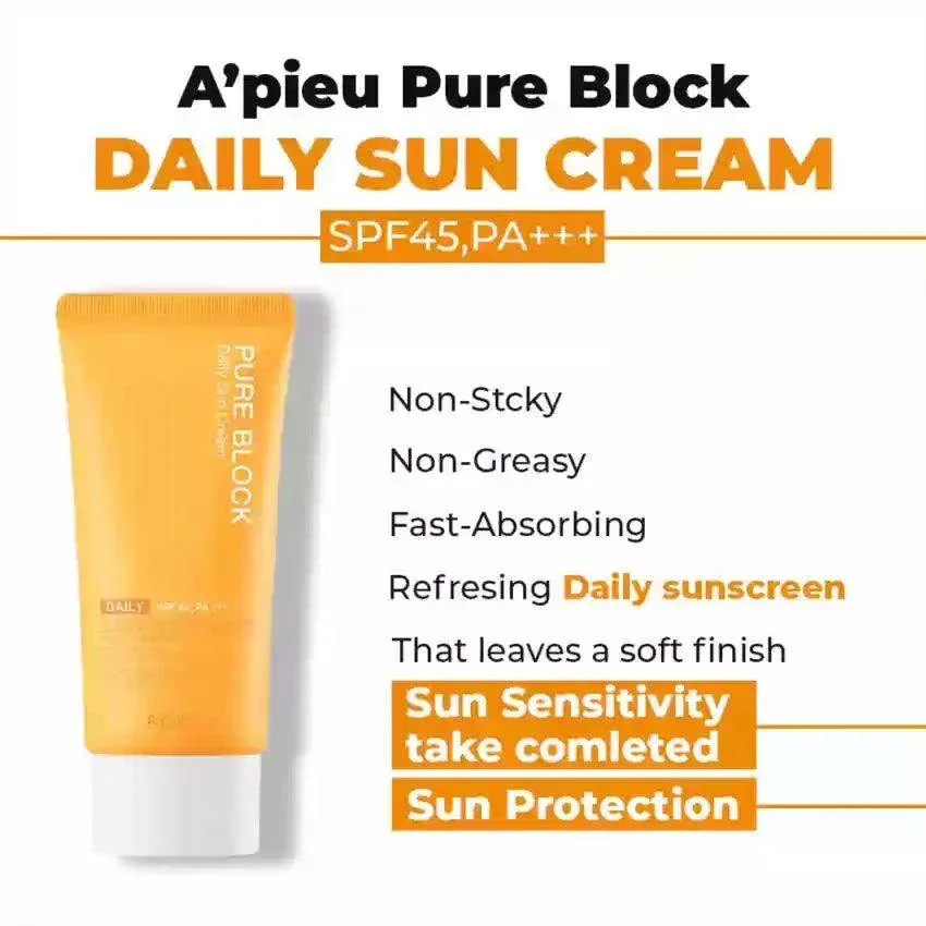 Apieu Pure Block Natural Daily Sun Cream (SPF50 PA++++) 50 ml - Image 2
