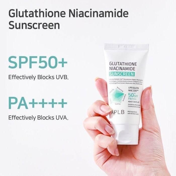 APLB - Glutathione Niacinamide Sunscreen SPF50+ PA++++ 40ml - Image 3