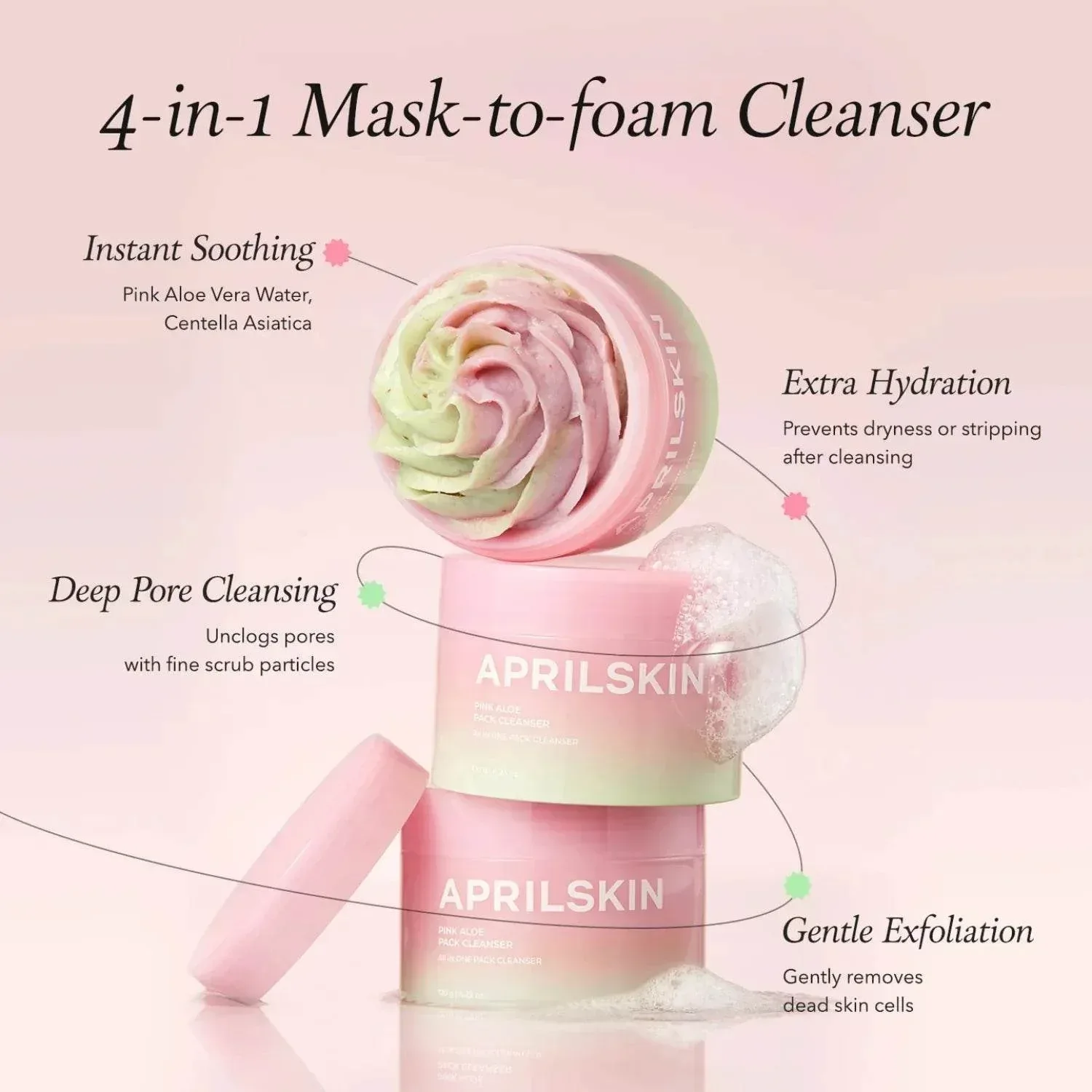 Aprilskin - Pink Aloe Pack Cleanser 120g - Image 2