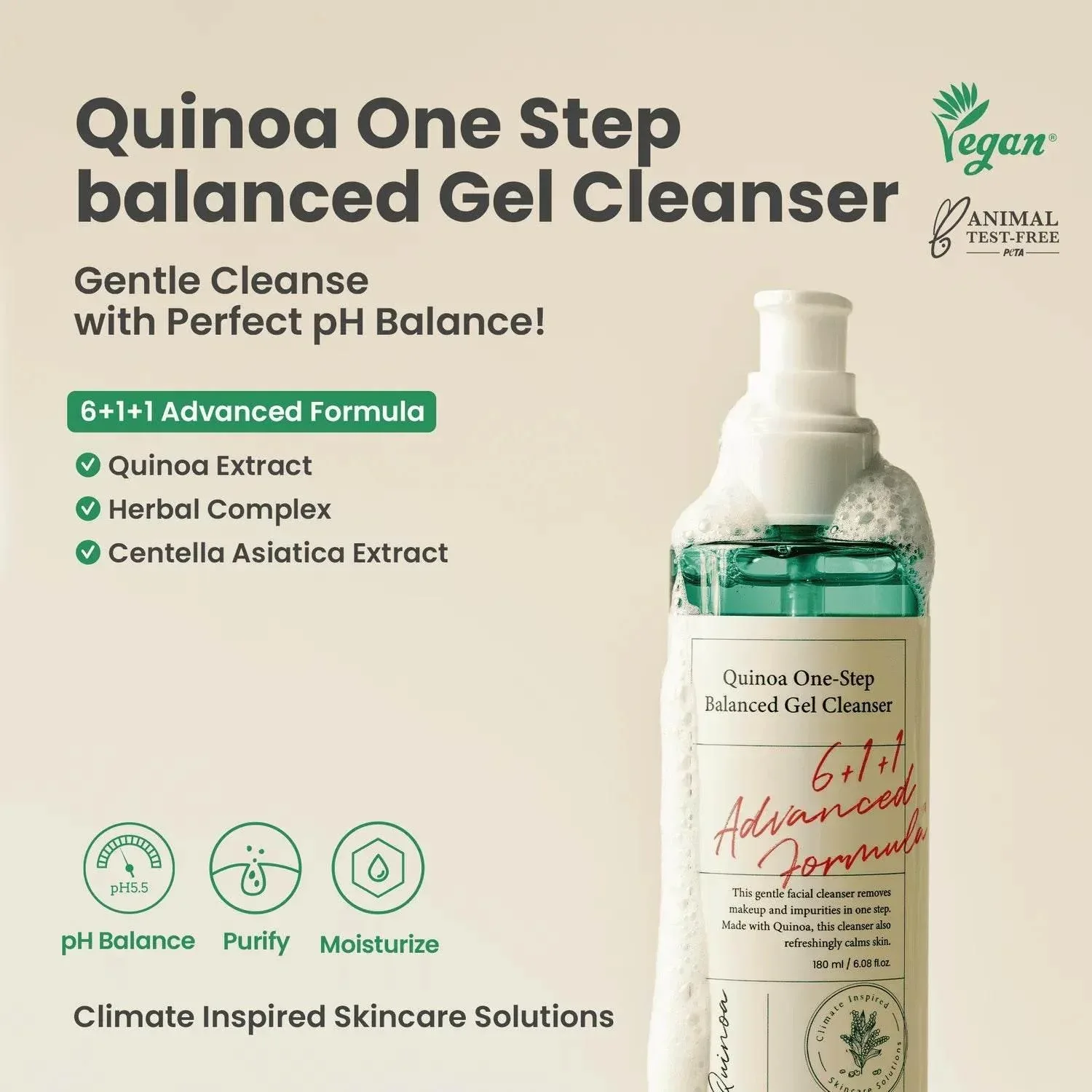 Axis-Y - Quinoa One Step Balanced Gel Cleanser 180ml - Image 2