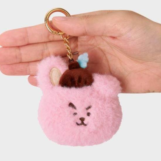 BT21 - COOKY Hoping Love Face Doll Keyring - Image 2