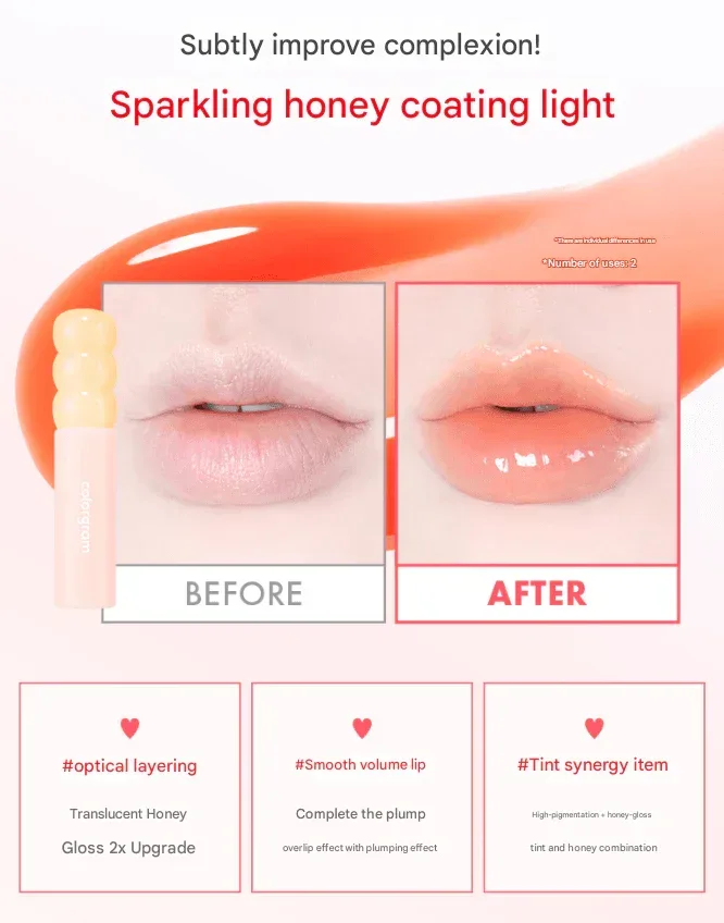 Colorgram - Fruity Glass Gloss 3g - 4 Colors - Image 3
