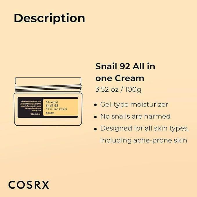 COSRX Advanced Snail 92 All in One Cream 100g - Image 4