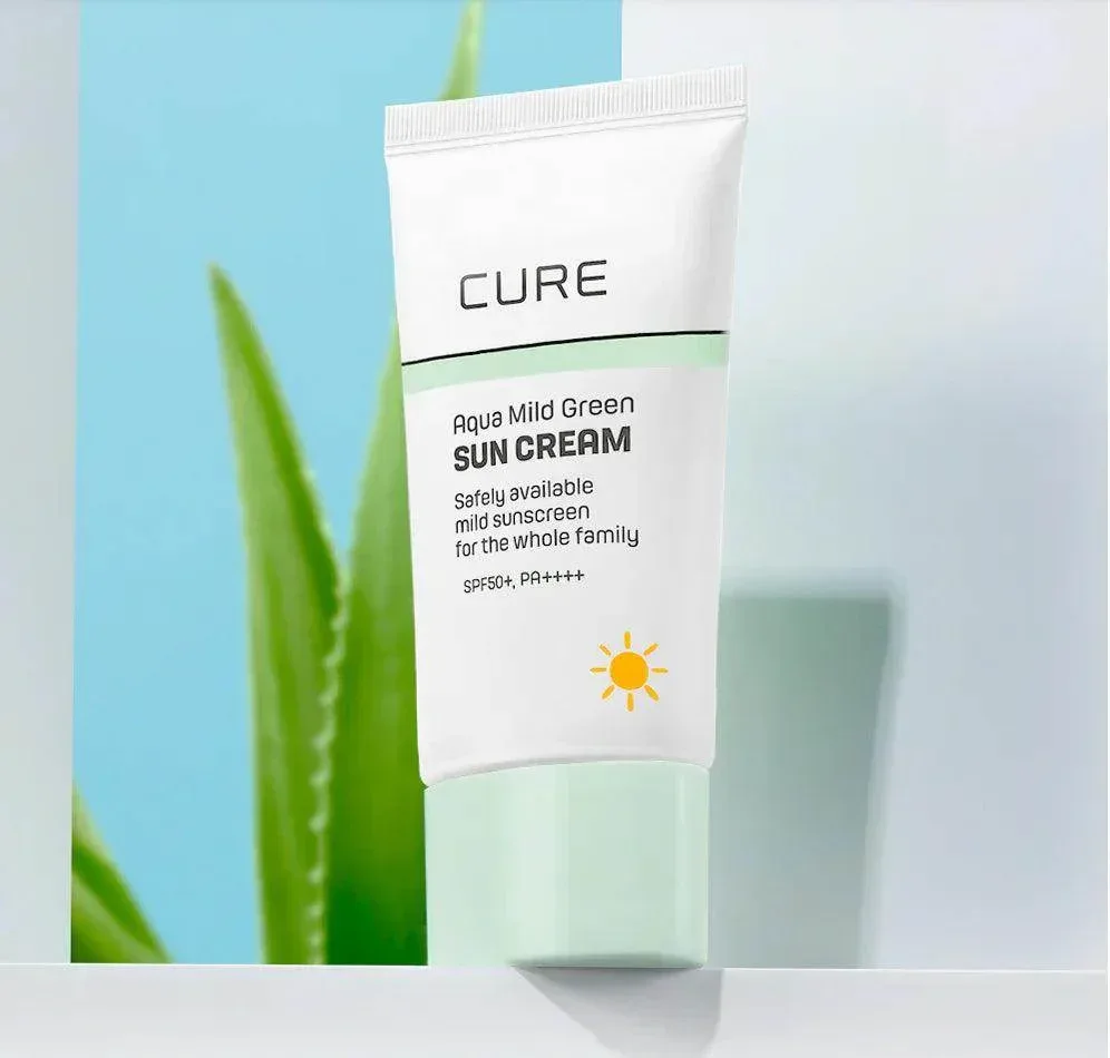 Cure - Aqua Mild Green Sun Cream SPF50+ PA++++ 40ml - Image 2