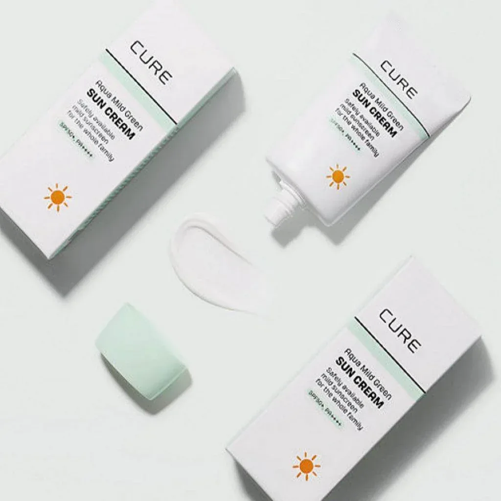 Cure - Aqua Mild Green Sun Cream SPF50+ PA++++ 40ml - Image 3