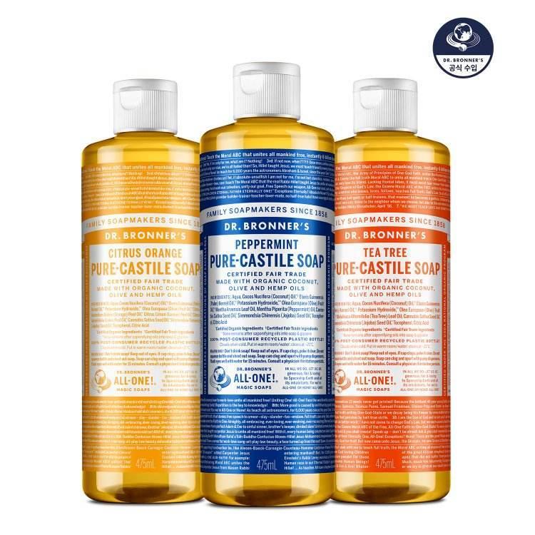 Dr Bronner - Tea Tree Pure Castile Soap 475ml (10 Types)
