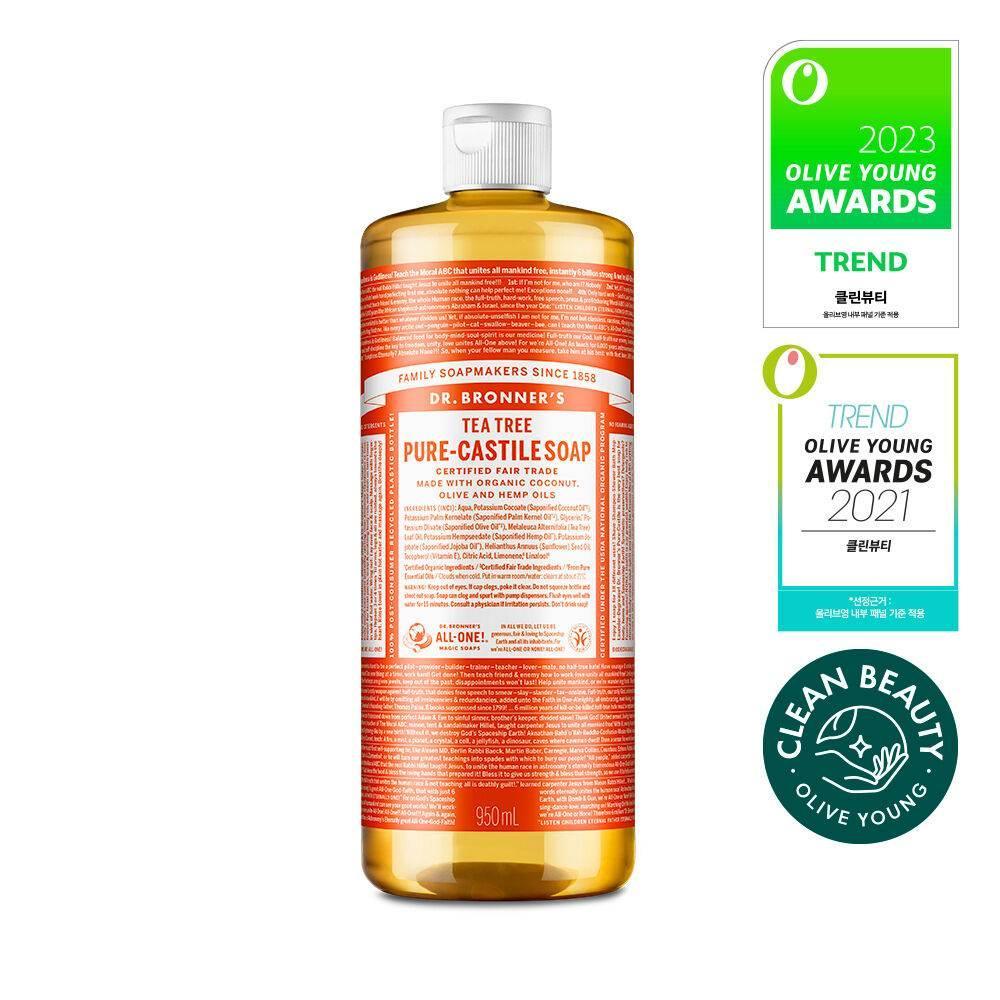 Dr Bronner - Tea Tree Pure Castile Soap 950ml (10 Types)