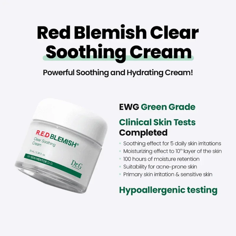 Dr.G R.E.D Blemish Clear Soothing Cream 70ml - Image 4