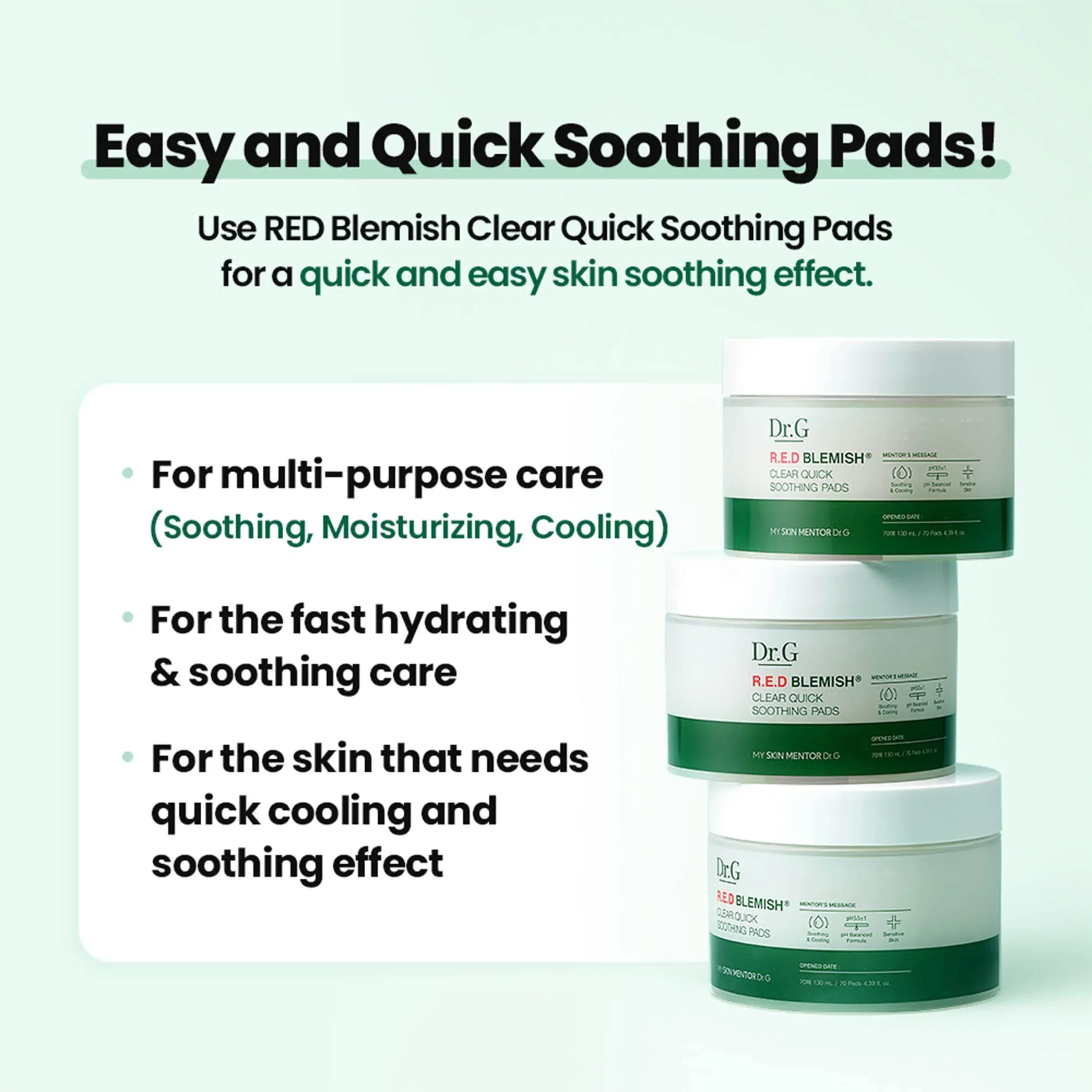 Dr.G R.E.D Blemish Clear Soothing Pads (70ea) - Image 4