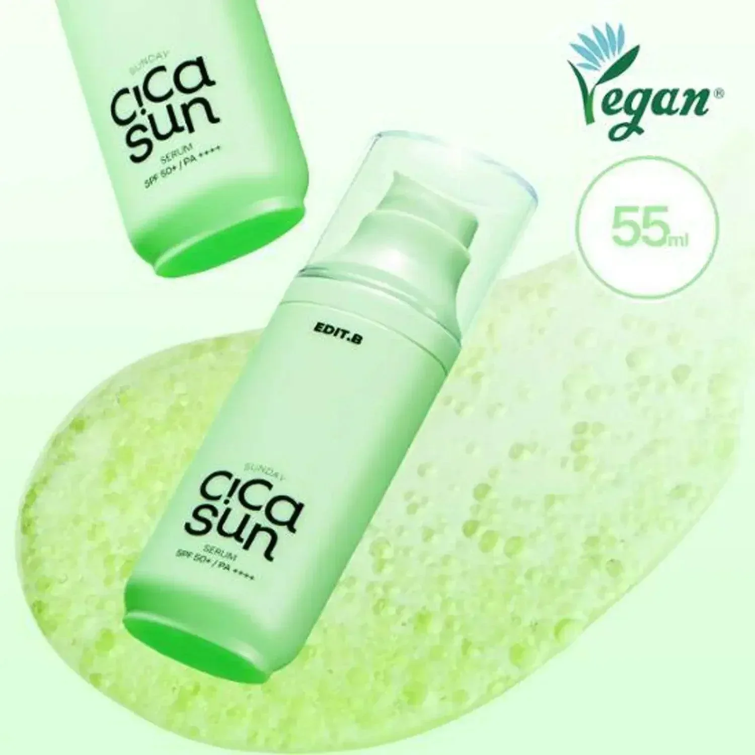 Edit.B - Sunday Cica Sun Serum SPF50+ PA++++ 55ml - Image 2