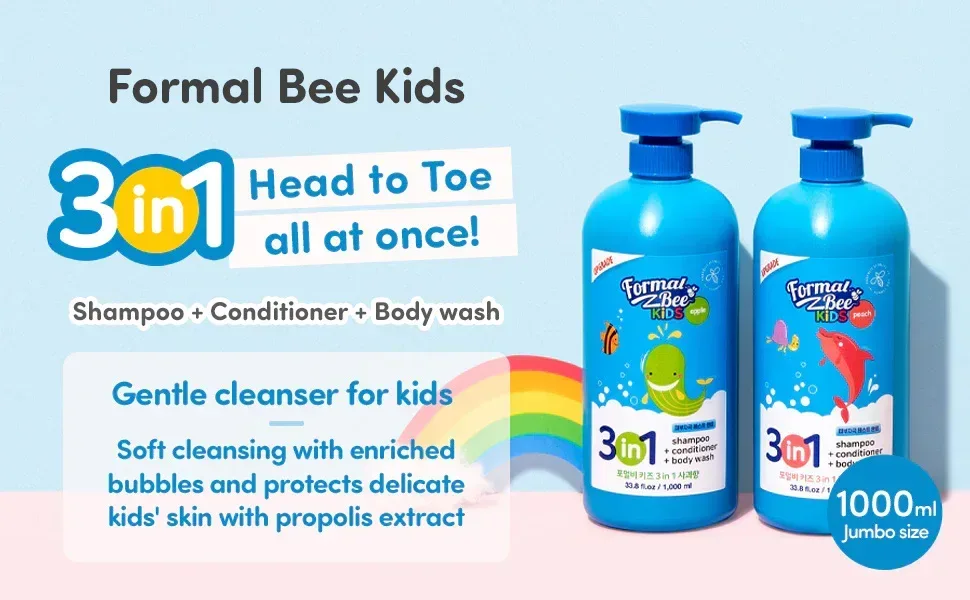 Formal Bee Kids - Shampoo Conditioner Bodywash Apple 1000ml - Image 3