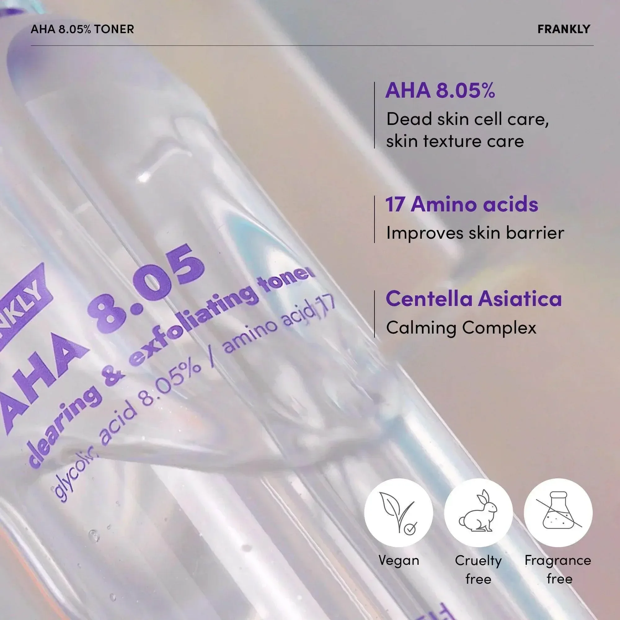 Frankly - AHA 8.05% Clearing & Exfoliating Toner 100ml - Image 2