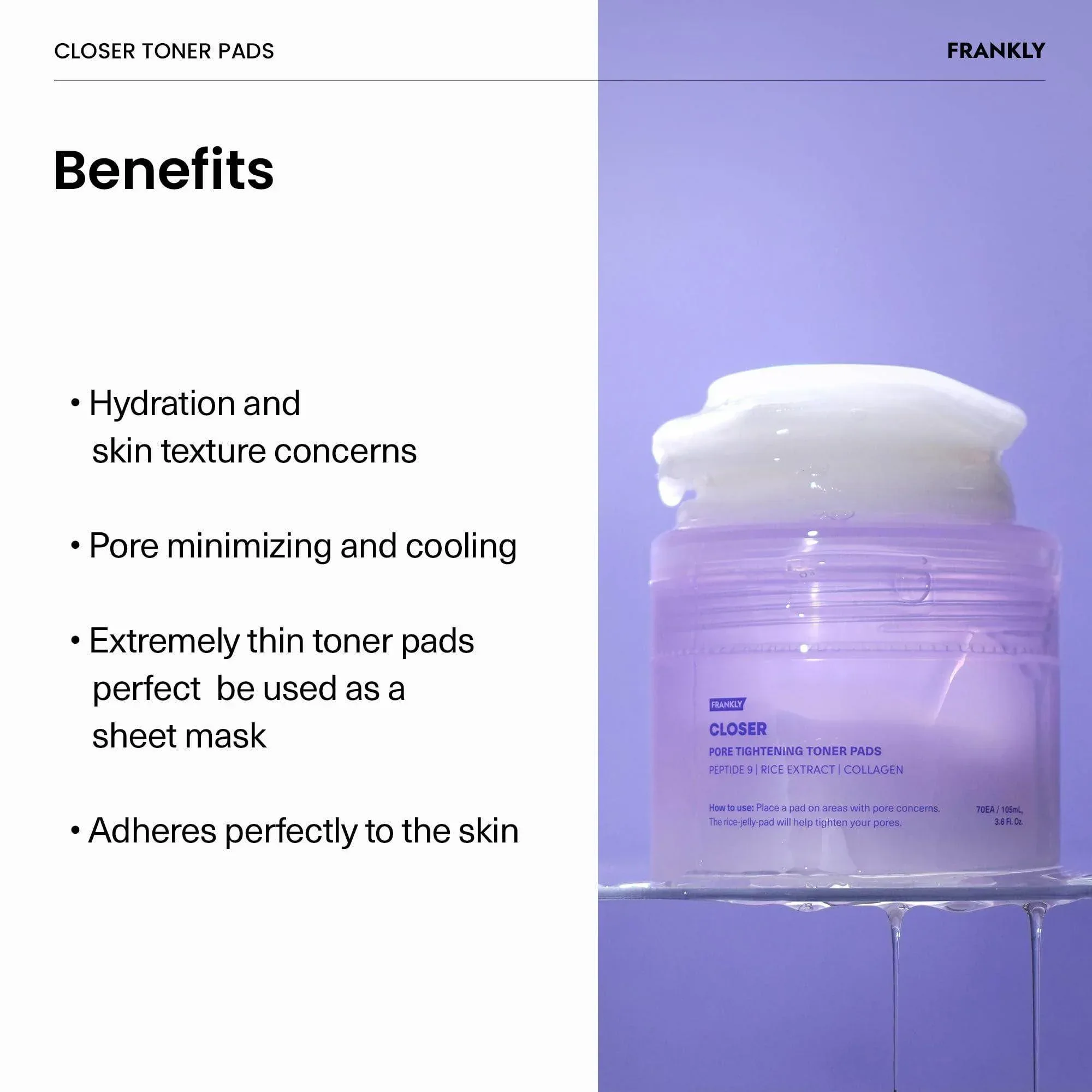 Frankly - Closer Pore Tightening Toner Pads 70ea - Image 2