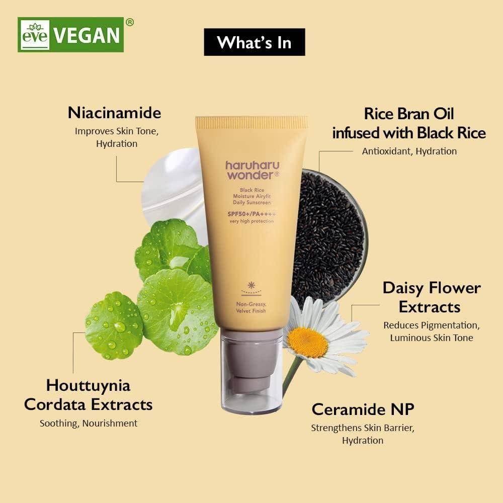 HaruHaru Wonder Black Rice Moisture Airyfit Sunscreen 50ml - Image 3