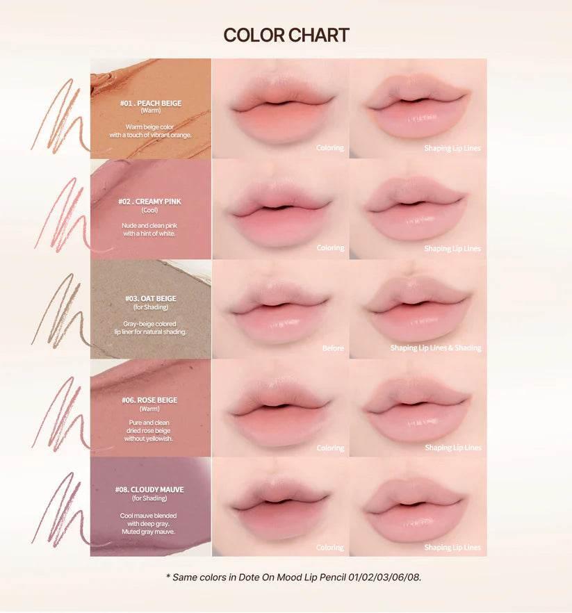 Heart Percent - Dote On Mood Lip Pencil Slim - 10 Colors - Image 3