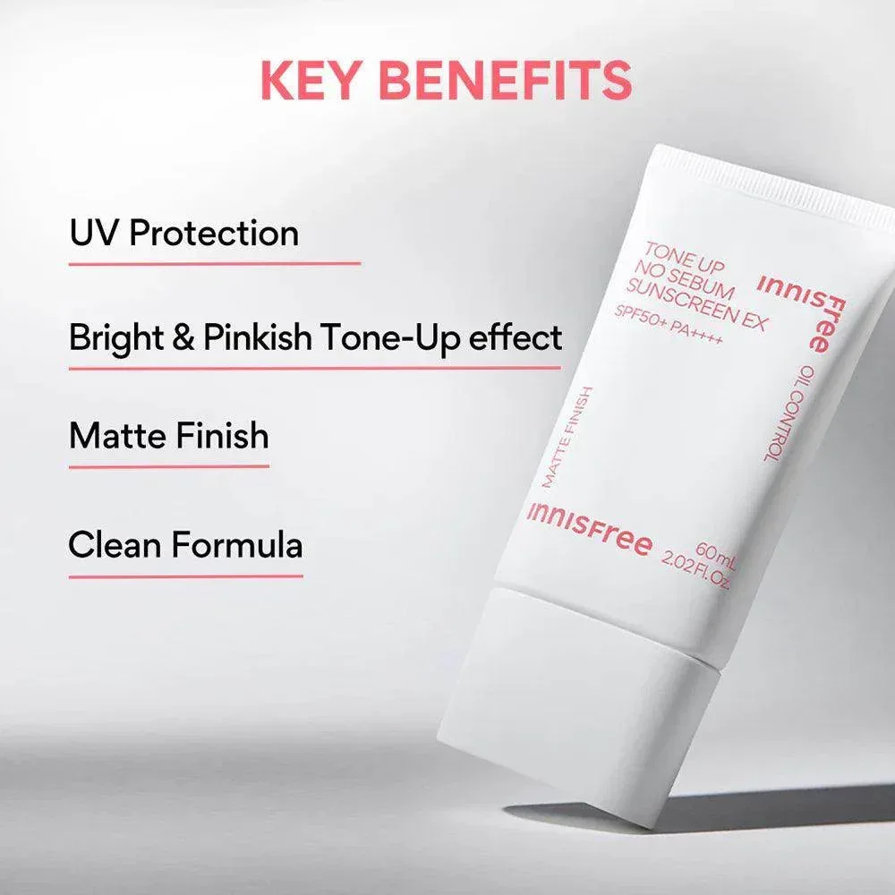 Innisfree - Tone Up No Sebum Sunscreen Ex 60ml - Image 2