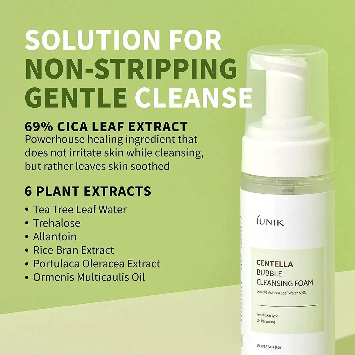 IUNIK - Centella Bubble Cleansing Foam 150ml - Image 2