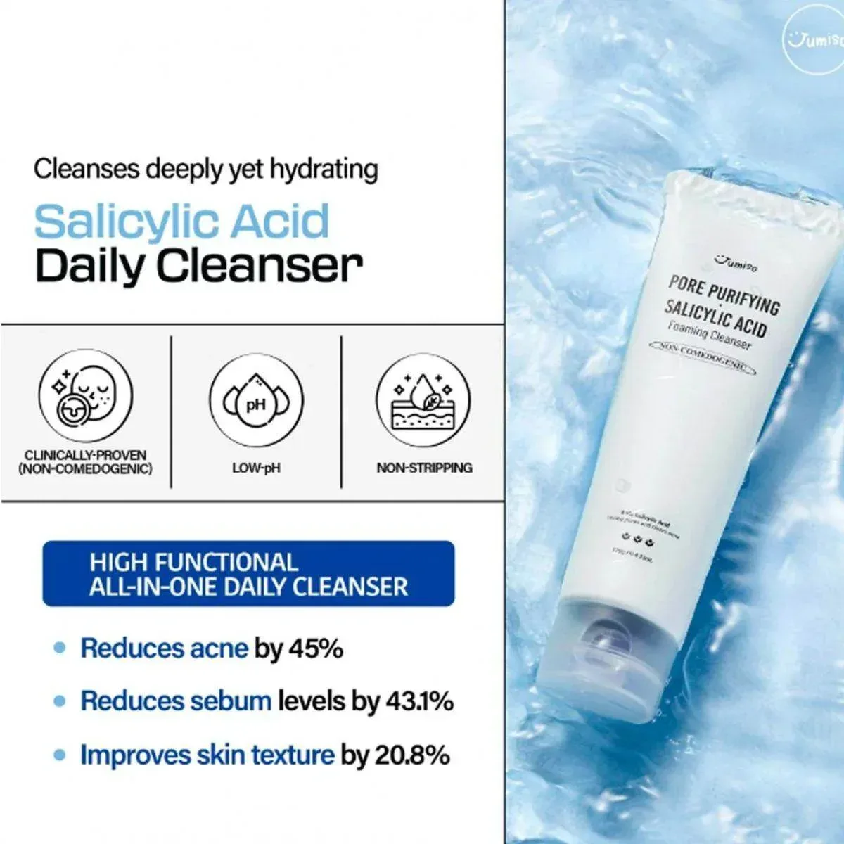 Jumiso - Pore Purifying Salicylic Acid Foaming Cleanser 120ml - Image 4