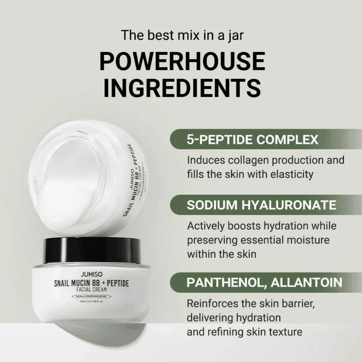Jumiso - Snail Mucin 88 + Peptide Facial Cream 100ml - Image 5