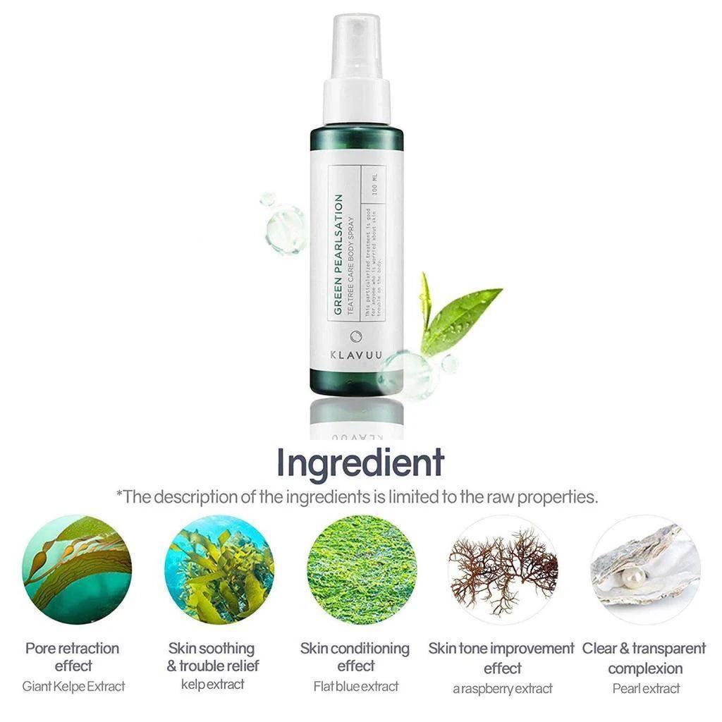KLAVUU - Green Pearlsation Tea Tree Care Body Spray 100ml - Image 4