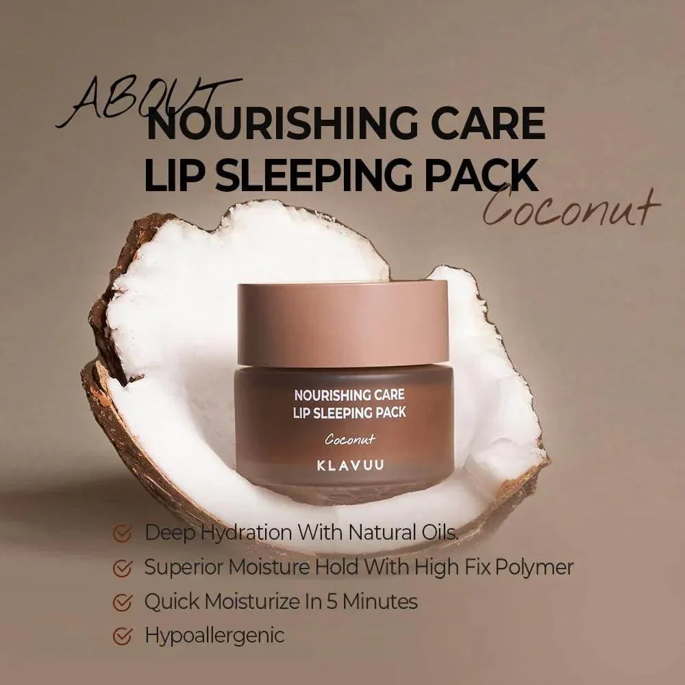 KLAVUU - Nourishing Care Lip Sleeping Pack Coconut 20g - Image 3