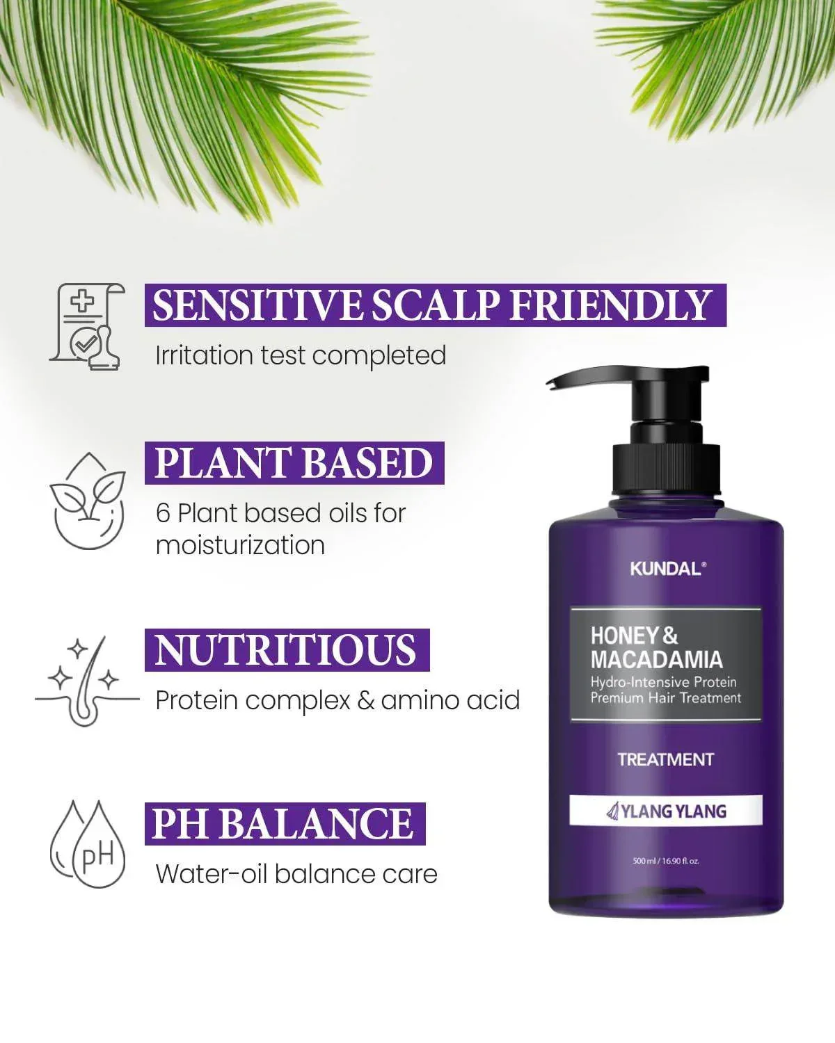 Kundal - Honey&Macadamian Treatment Ylang Ylang 500ml - Image 2