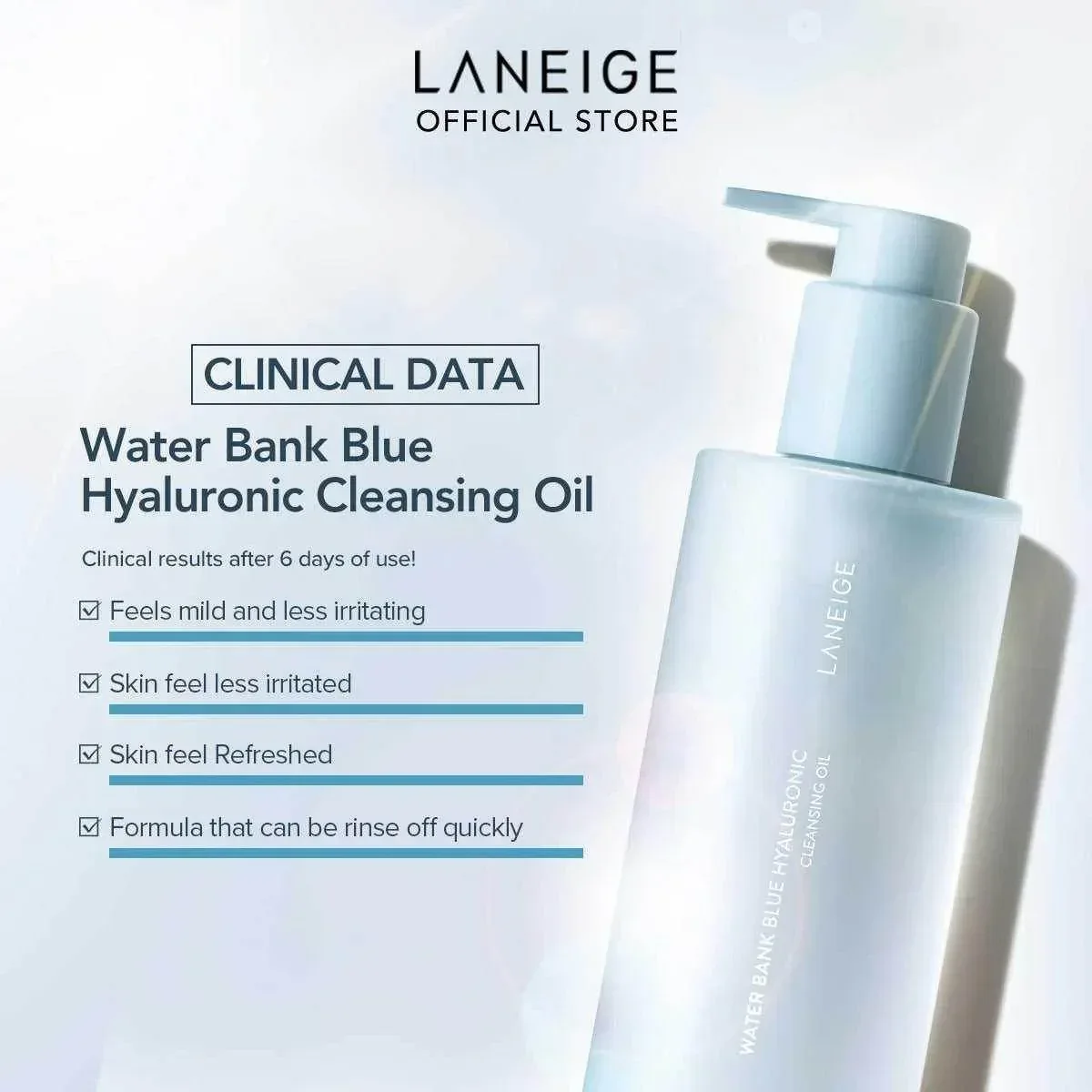 Laneige - Water Bank Blue Hyaluronic Cleansing Oil 250ml - Image 3