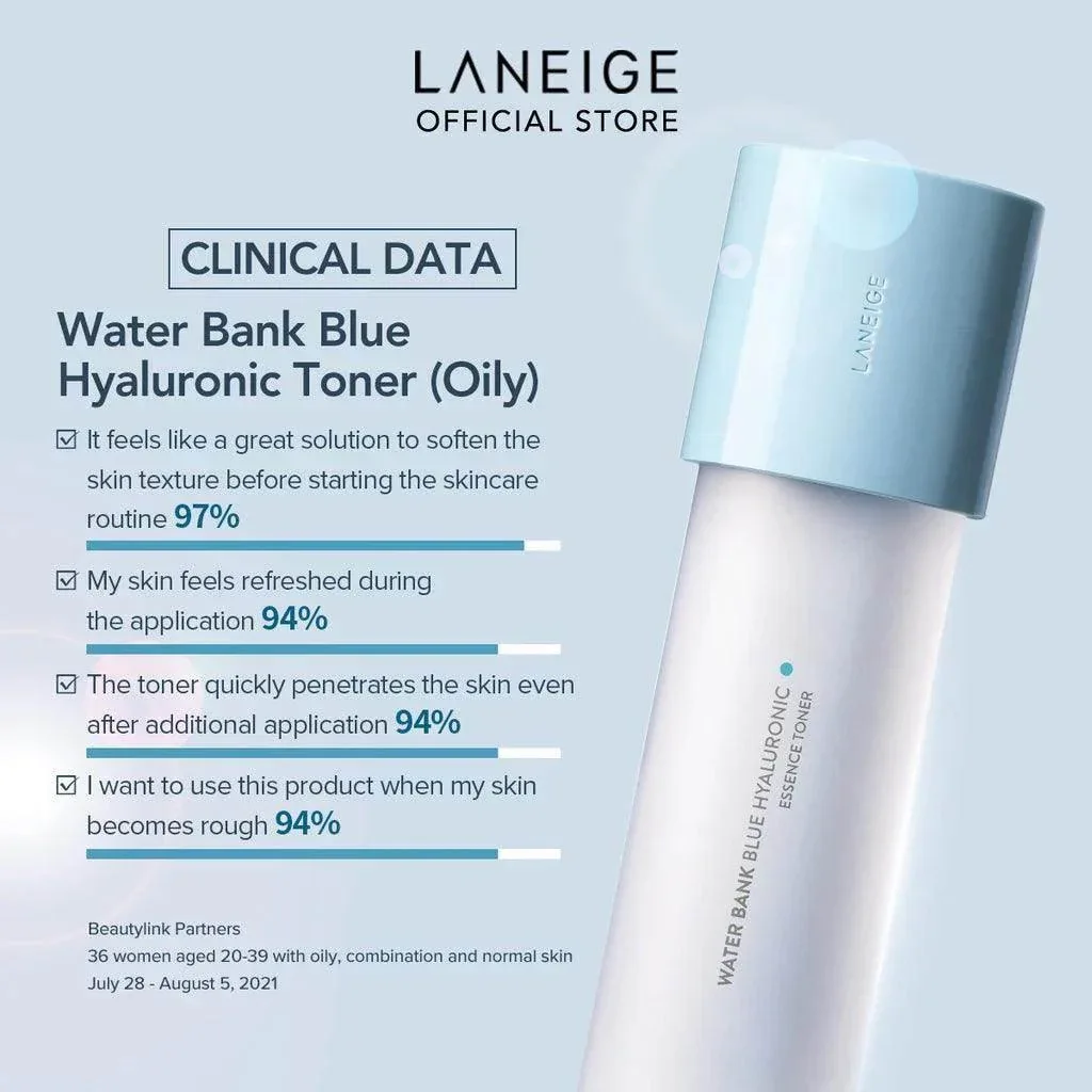 Laneige - Water Bank Blue Hyaluronic Essence Toner  160ml - Image 3