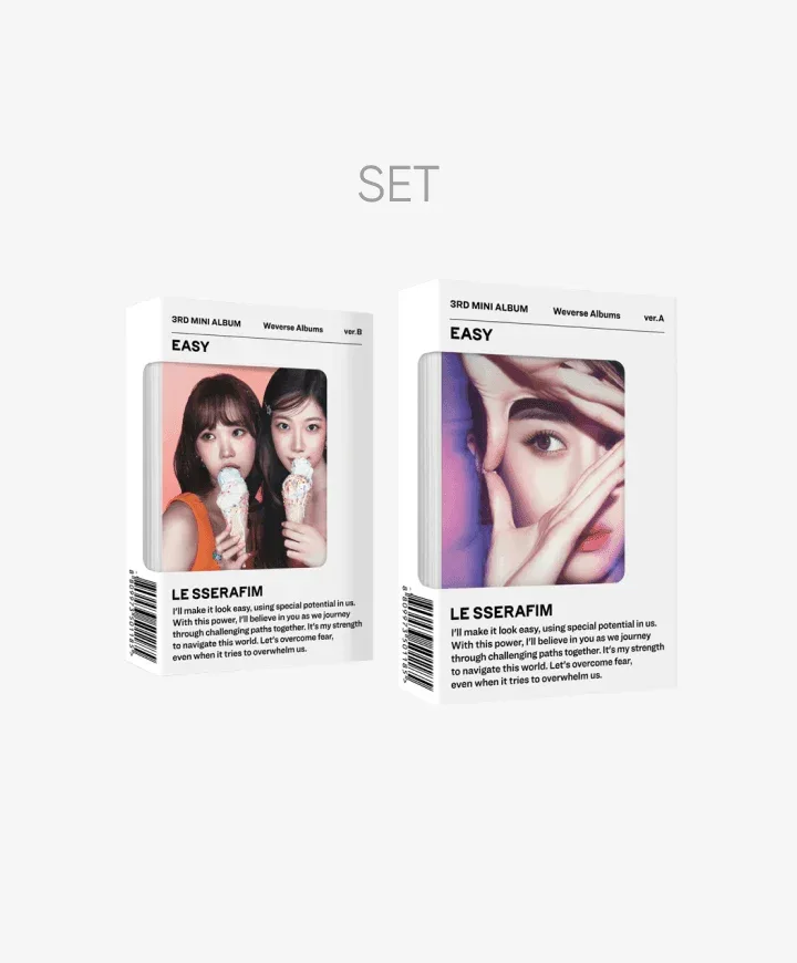 Le Sserafim - 3rd Mini Album 'Easy' (Weverse Albums Ver) Set