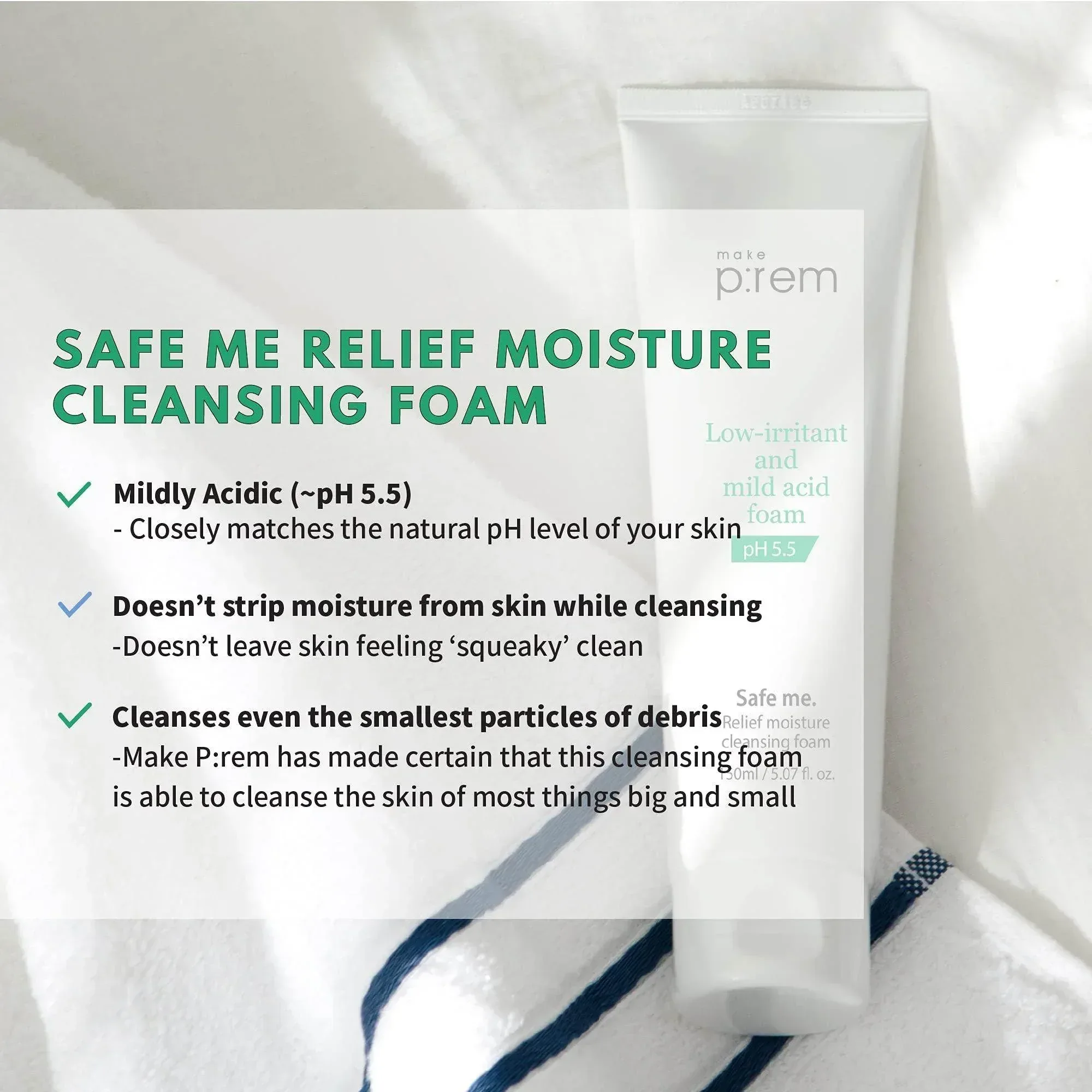Make P:rem - Relief Moisture Cleansing Foam 150ml - Image 2