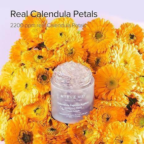 Mary&May Vegan Calendula Peptide Ageless Sleeping Mask 110g - Image 3