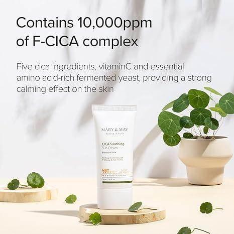 Mary&May Vegan Cica Soothing Sun Cream (SPF50+ PA++++) 50ml - Image 4