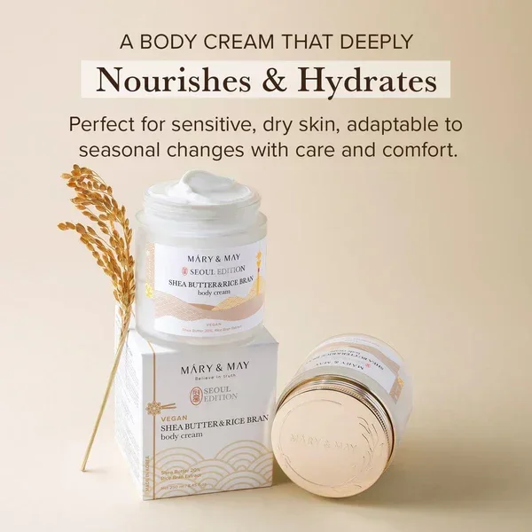 Mary & May - Shea Butter & Rice Bran Body Cream 250ml - Image 4