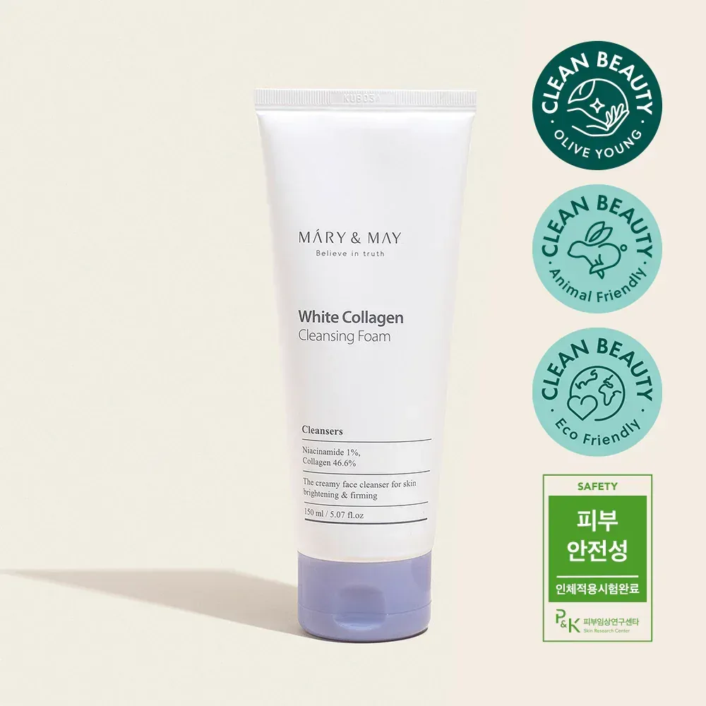 Mary & May - White Collagen Cleansing Foam 150ml - Image 2