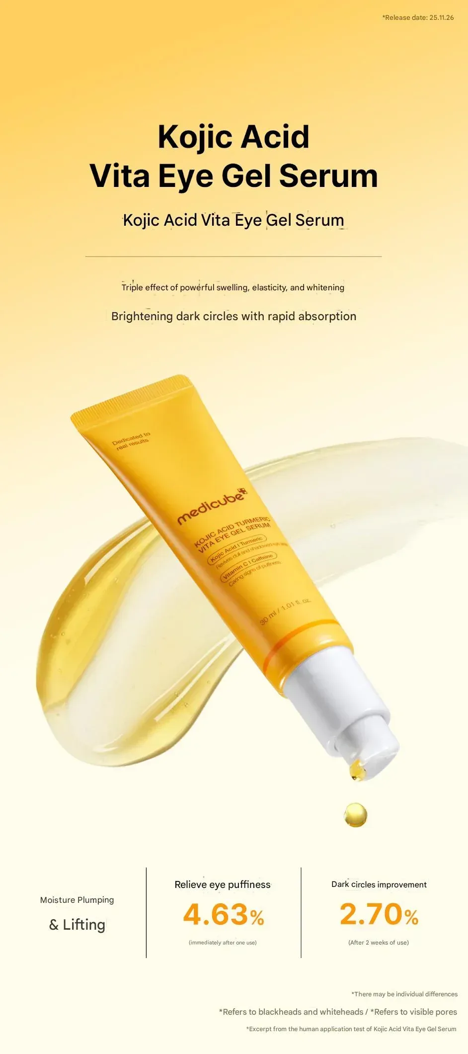 Medicube - Kojic Acid Turmeric Vita Eye Gel Serum 30ml - Image 5