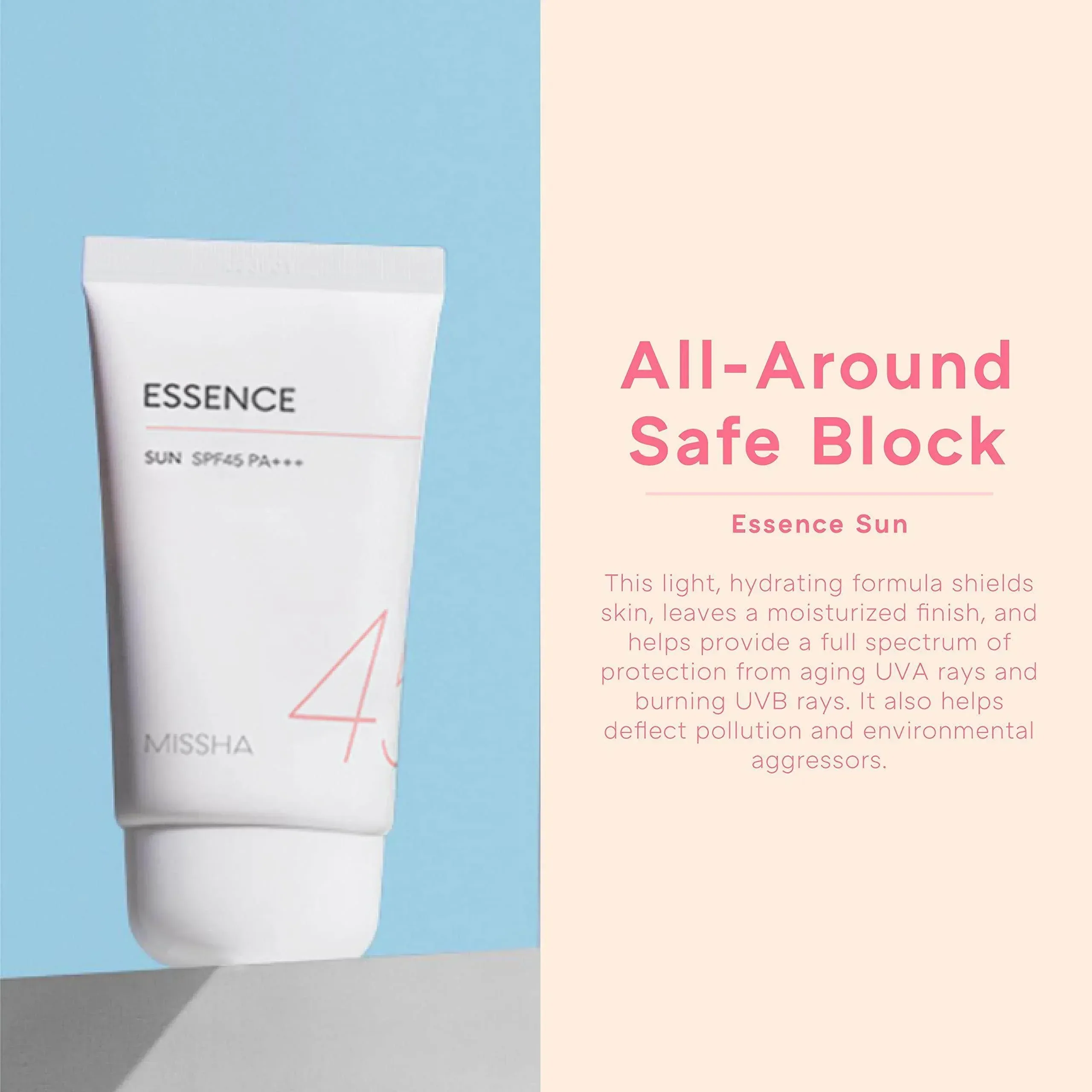 Missha All Around Safe Block Essence Sun (SPF 45 PA++++) 50ml - Image 3