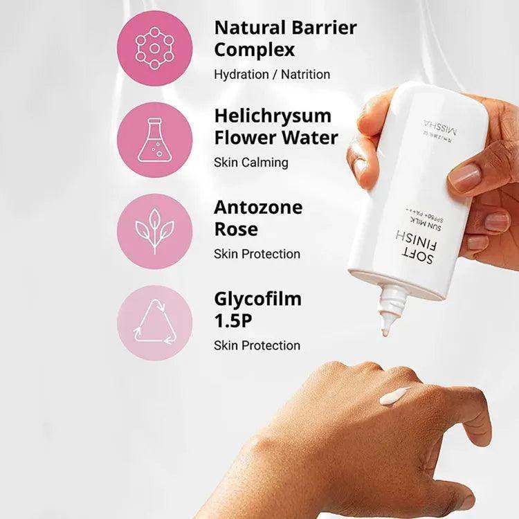 Missha All Around Safe Block Soft Finish Sun Milk (SPF50+ PA+++) 70ml - Image 3