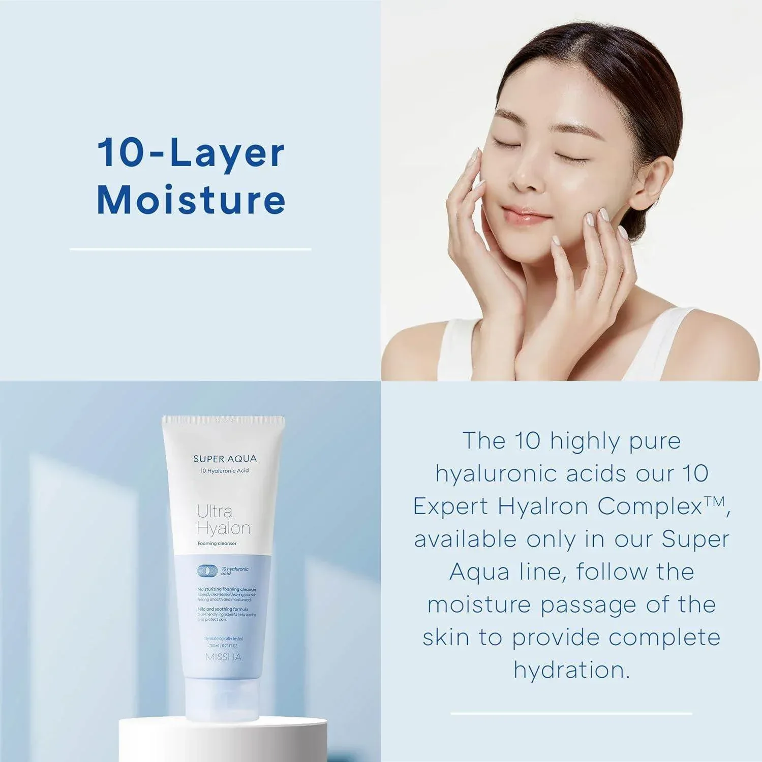 Missha - Super Aqua Ultra Hyalon Cleansing Foam 200ml - Image 3