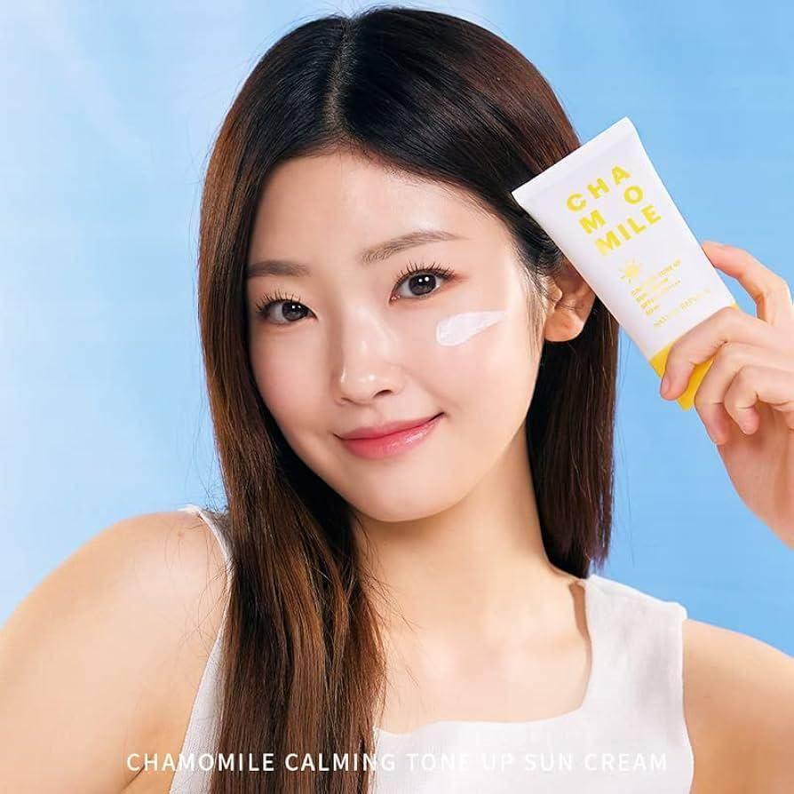 Nature Republic - Chamomile Calming Tone Up Sun Cream SPF50+ PA++++ 50ml - Image 2