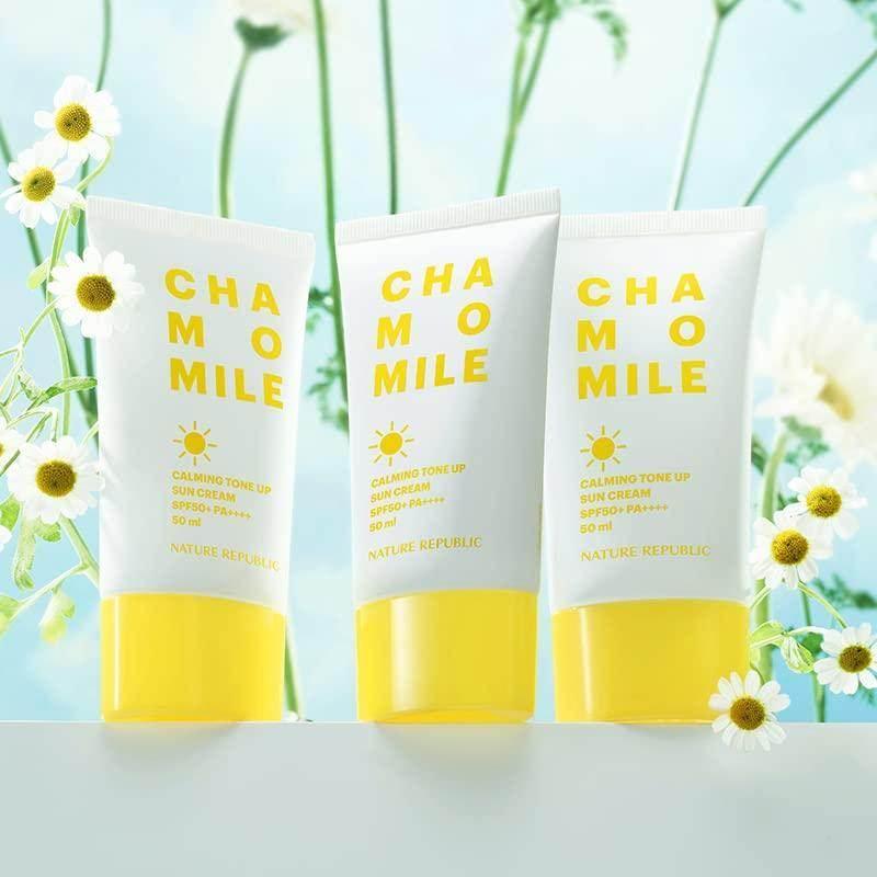 Nature Republic - Chamomile Calming Tone Up Sun Cream SPF50+ PA++++ 50ml - Image 3