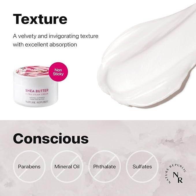 Nature Republic - Shea Butter Ultra Steam Cream 100ml - Image 5