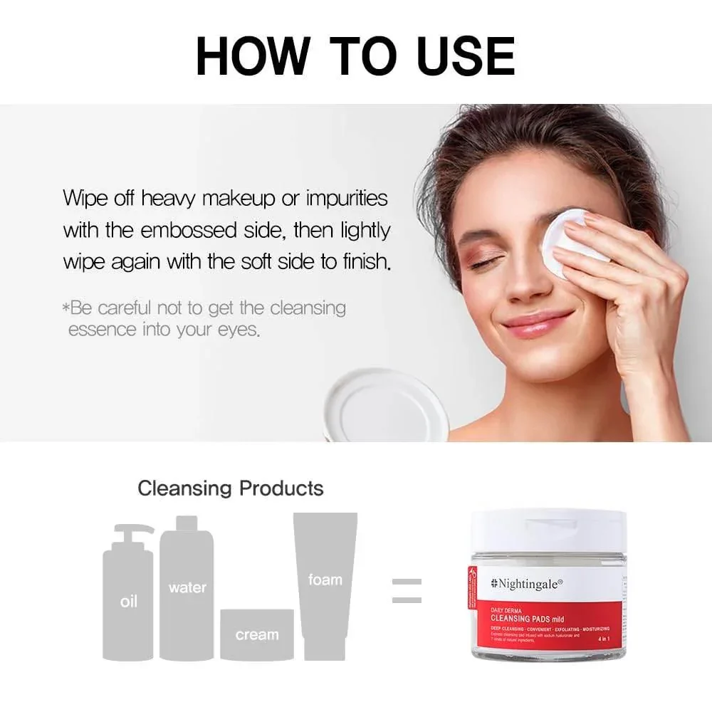 Nightingale - Daily Derma Cleansing Pads Mild 70ea - Image 3