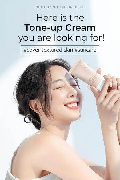 numbuzin No.3 Porcelain Base-skip Tone Up Beige (SPF50+ PA++++) 50ml (EXP 11.10.26) - Image 3