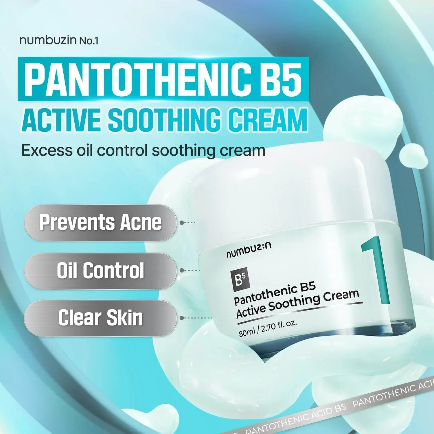 Numbuzin - Pantothenic B5 Active Soothing Cream 80ml - Image 2