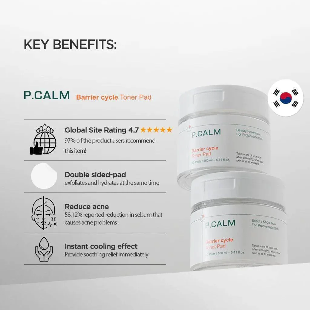 P Calm Barrier Cycle Toner Pad 60 ea - Image 2