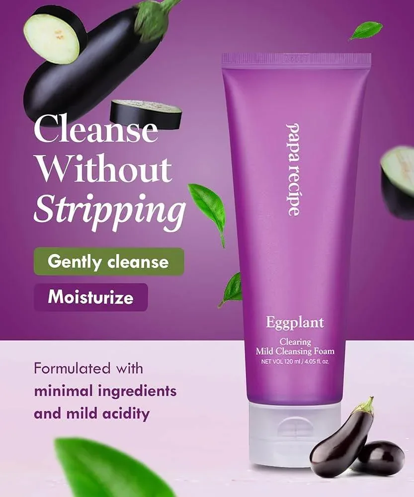 Papa Recipe - Eggplant Clearing Mild Cleansing Foam 120ml - Image 4