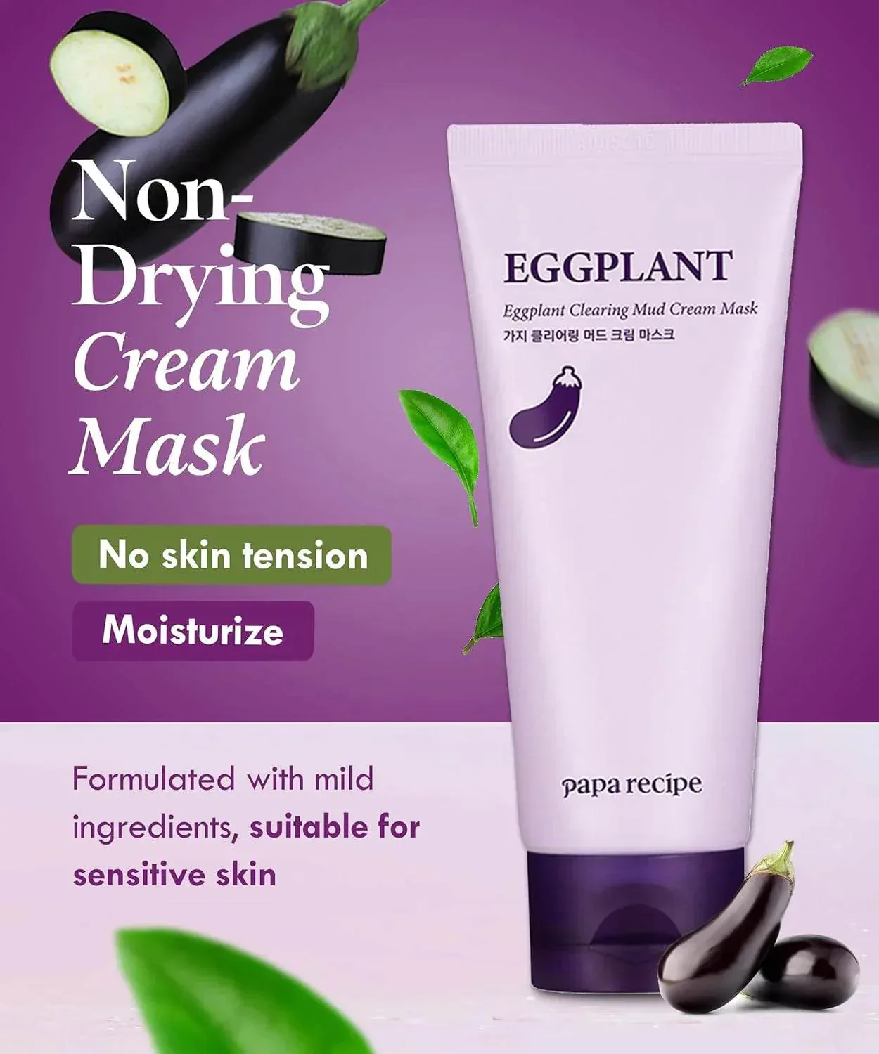 Papa Recipe - Eggplant Clearing Mud Cream Mask 100ml - Image 3
