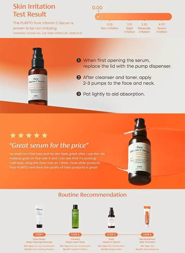 Purito Seoul Pure Vitamin C Serum 60ml - Image 3